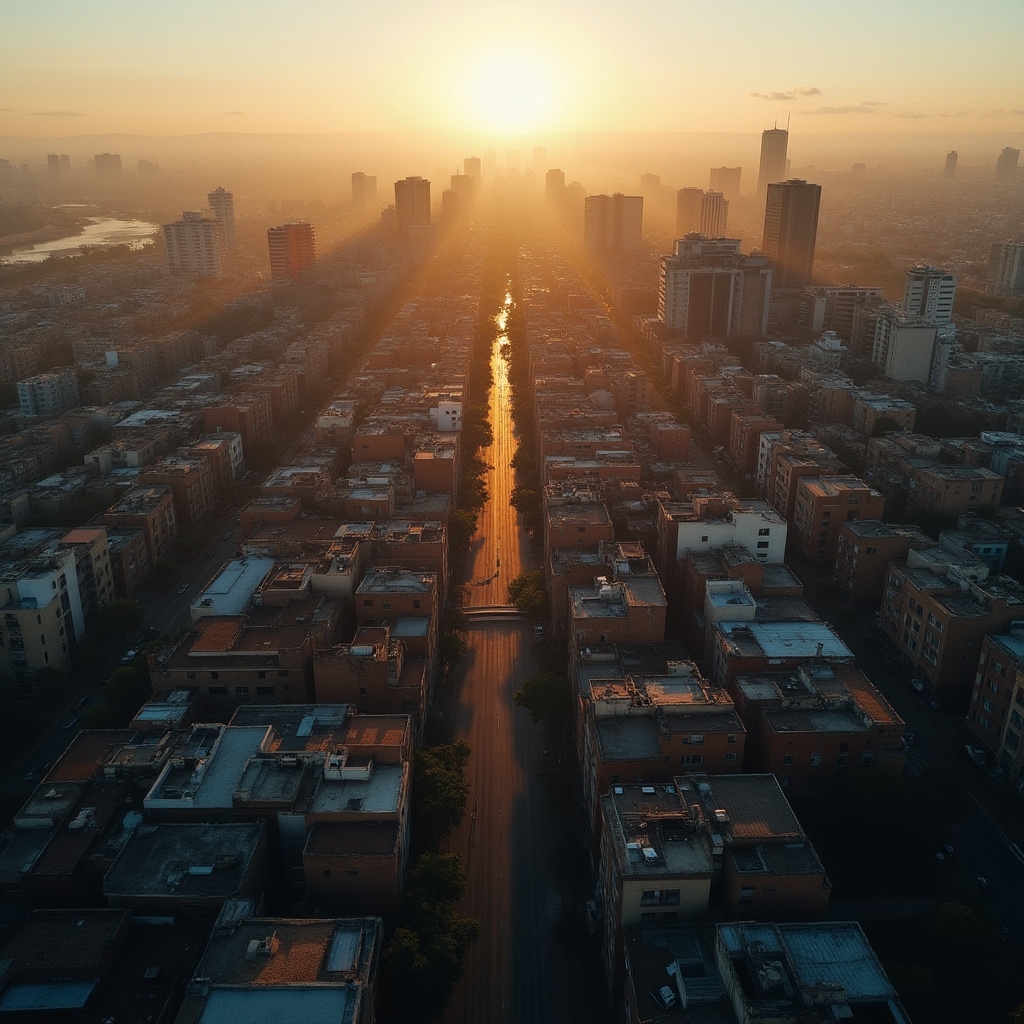 Aerial view of Argentine urban real estate development